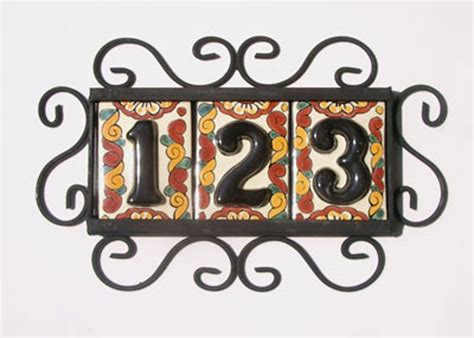 tile house numbers with frame